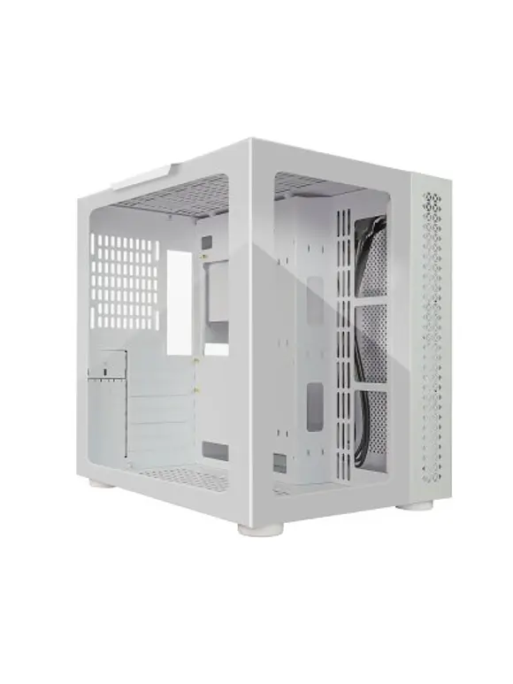 GABINETE GAMER GAME FACTOR CSG700 ATX FISHTANK, DOBLE CRISTAL, USB 3.0, S/FTE, BLANCO 3
