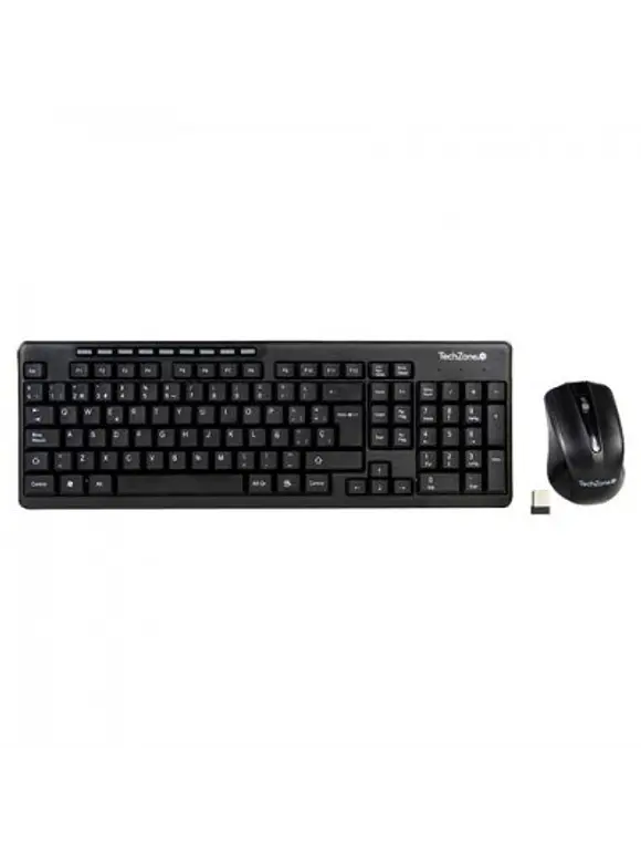 Kit Teclado y mouse TechZone,  inalámbrico con conexión USB, mouse 1000 DPI's, teclado con 117 teclas tipo QWERTY 2