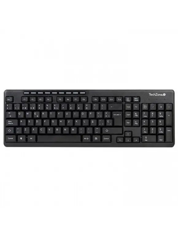 Kit Teclado y mouse TechZone,  inalámbrico con conexión USB, mouse 1000 DPI's, teclado con 117 teclas tipo QWERTY 3
