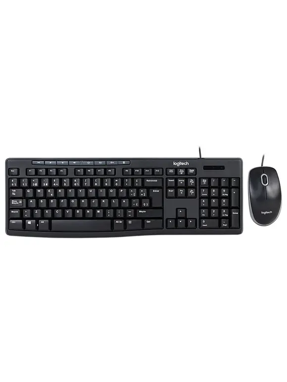 Kit de Teclado y Mouse LOGITECH MK200, Estándar, Negro, 1000 DPI, multimedia 2