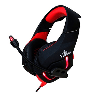 Diadema GAMER YEYIAN YDW-33402 Wicked S3000 Negro C/Rojo, USB, C/MIC