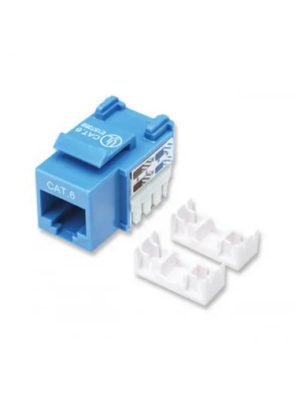 JACK RJ45 CAT6 KEYSTONE DE IMPACTO AZUL, Para uso con cable sin blindaje (UTP) Cat6, Compatible con herramientas de impacto 110 y Krone. 1