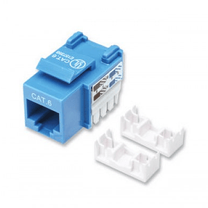 JACK RJ45 CAT6 KEYSTONE DE IMPACTO AZUL, Para uso con cable sin blindaje (UTP) Cat6, Compatible con herramientas de impacto 110 y Krone.