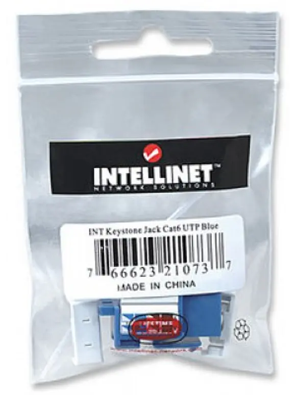 JACK RJ45 CAT6 KEYSTONE DE IMPACTO AZUL, Para uso con cable sin blindaje (UTP) Cat6, Compatible con herramientas de impacto 110 y Krone. 2