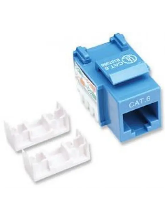 JACK RJ45 CAT6 KEYSTONE DE IMPACTO AZUL, Para uso con cable sin blindaje (UTP) Cat6, Compatible con herramientas de impacto 110 y Krone. 3