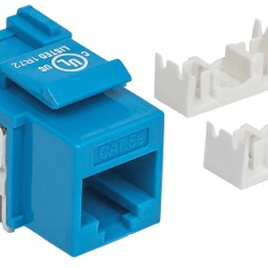 JACK RJ45 CAT5E KEYSTONE DE IMPACTO AZUL, Para uso con cable sin blindar (UTP) Cat5e, Compatible con herramientas de impacto 110 y Krone