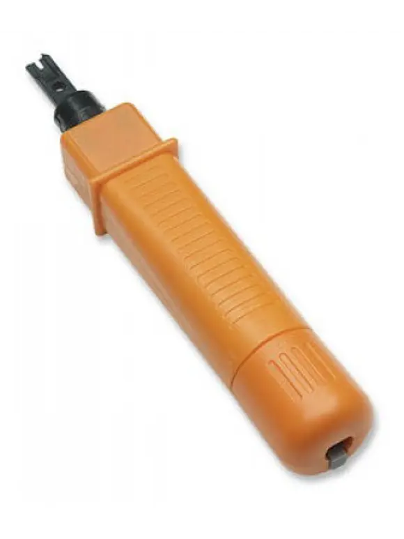 Pinza para ponchar terminal Jack, con control de presion y almacenamiento para punta de respaldo. 4