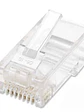 PLUG RJ45 CAT5E MULTIFILAR UTP BOTE 100 PZAS ORO 15-MICRAS; Contactos con baño de oro de 15 µ. - Miniatura 1