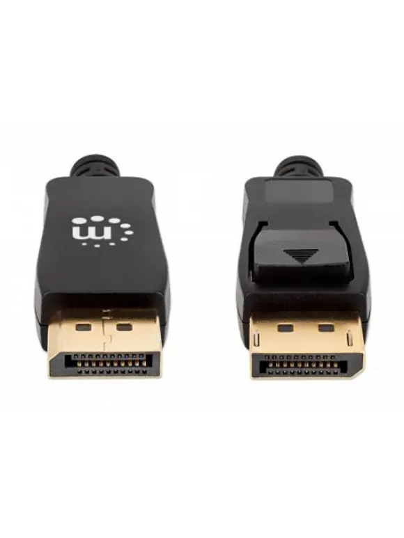 Cable DisplayPort 8K, macho a macho, contactos chapados en oro, diseño anti-enredos, Longitud 2m, Color Negro. 1