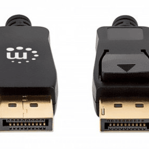 Cable DisplayPort 8K, macho a macho, contactos chapados en oro, diseño anti-enredos, Longitud 2m, Color Negro.