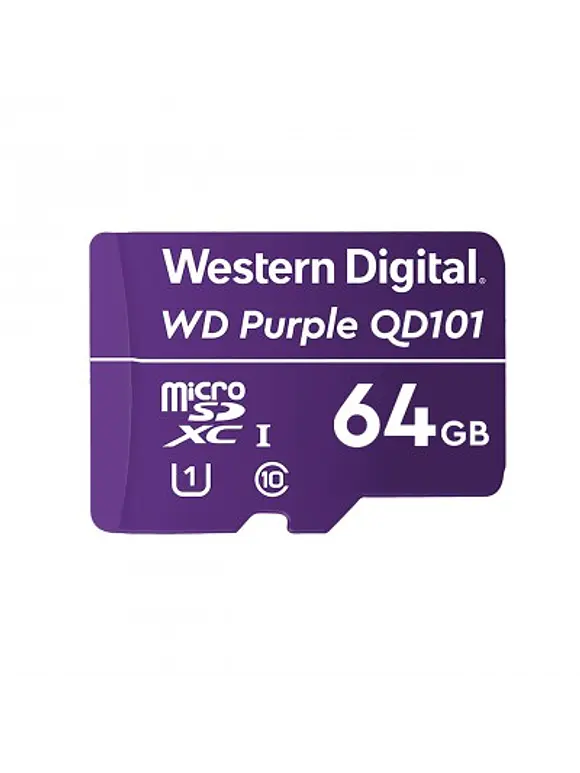 Memoria Micro SD WD Purple, 64GB, Clase 10, Clase de velocidad UHS 1 (U1) 1