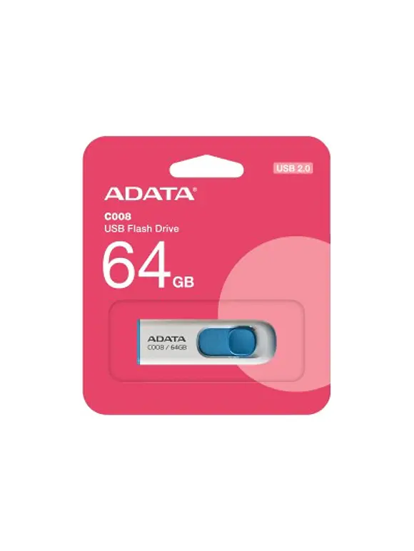 Memoria USB ADATA , Azul con blanco, 64GB 1