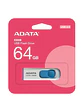Memoria USB ADATA , Azul con blanco, 64GB - Miniatura 1