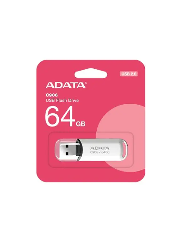 Memoria USB ADATA C906 , Blanco, 64GB 1