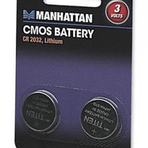 Batería CMOS CR2032, paquete con dos, Litio,Proporciona una potencia de 3 V.