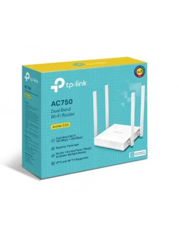 ROUTER WIFI TP-LINK DOBLE BANDA ARCHER C24 AC750 DE GRAN ALCANCE 1
