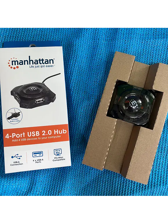 Hub USB 4 puertos, Compatible con todos los puertos y dispositivos USB 2