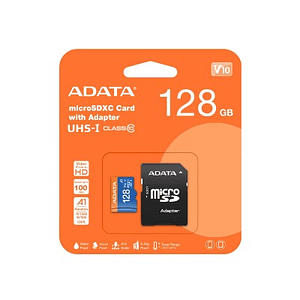 Memoria Micro SD ADATA AUSDX128GUICL10A1-RA1, 128 GB, 100 MB/s, Negro, Clase 10