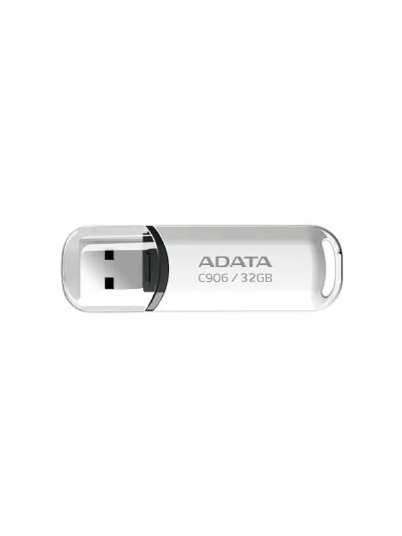 Memoria USB ADATA AC906-32G-RWH, Color blanco, 32GB, USB 2
