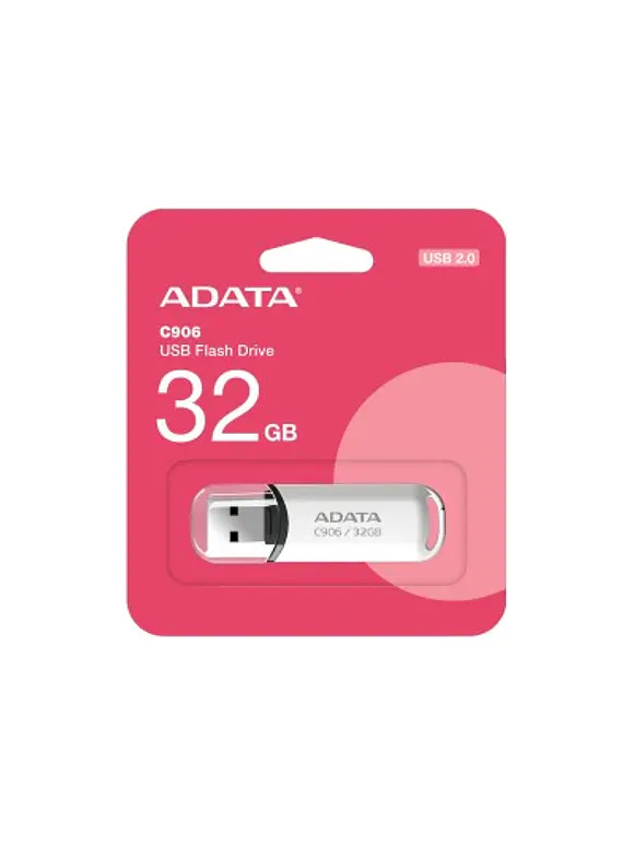 Memoria USB ADATA AC906-32G-RWH, Color blanco, 32GB, USB 1