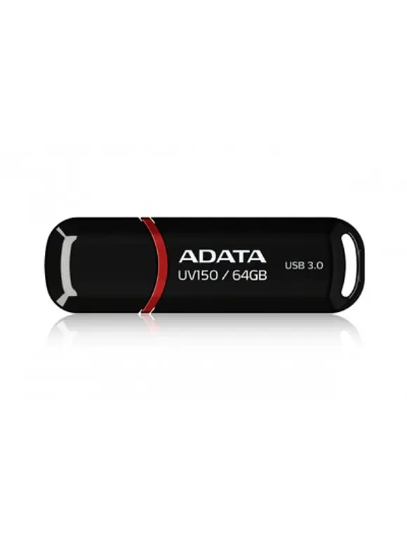 Memoria USB ADATA UV150, Negro, 64GB, USB 3.2 (retrocompatible con 3.0 y 2.0), 100 MB/s 2
