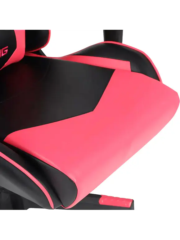 SILLA GAMER OCELOT / VINIPIEL / BASE NYLON AJUSTABLE / DESCANSABRAZOS 2D / PISTON CLASE 4 / RECLINABLE 90-155 GRADOS / HASTA 150KG / COJINES LUMBAR Y CERVICAL / COLOR NEGRO CON MAGENTA 7