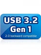 Memoria USB ADATA AUV150-128G-RBK, Negro, 128 GB, USB 3.2, retro compatible a 3.1, 3.0 y 2.0. - Miniatura 2