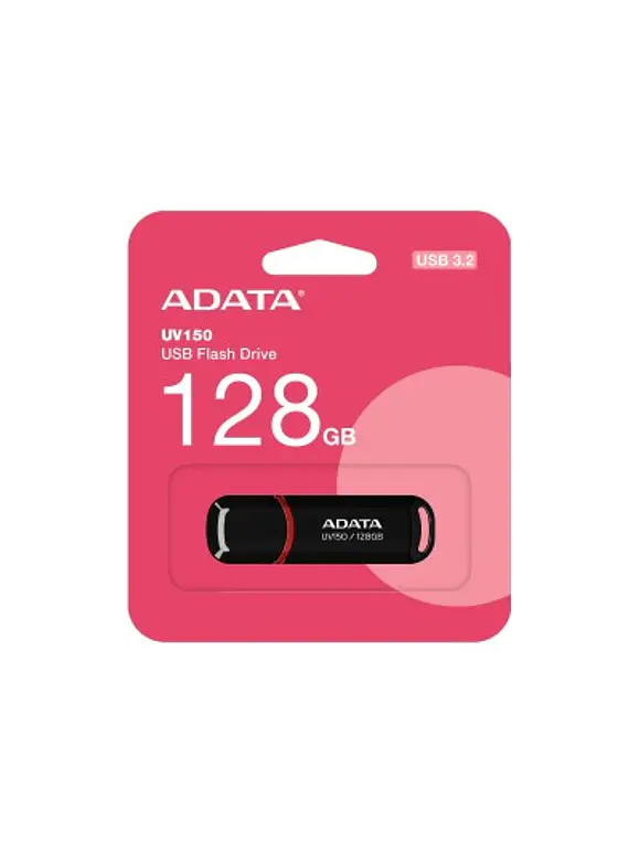 Memoria USB ADATA AUV150-128G-RBK, Negro, 128 GB, USB 3.2, retro compatible a 3.1, 3.0 y 2.0. 3