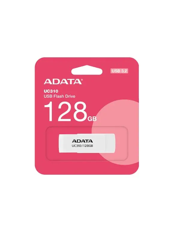 Memoria USB de 128GB UR310 3.2 Gen 1 (retro compatible 3.0 y 2.0), diseño material reciclado sin tapa. BLANCO. UC310-128G-RWH 1