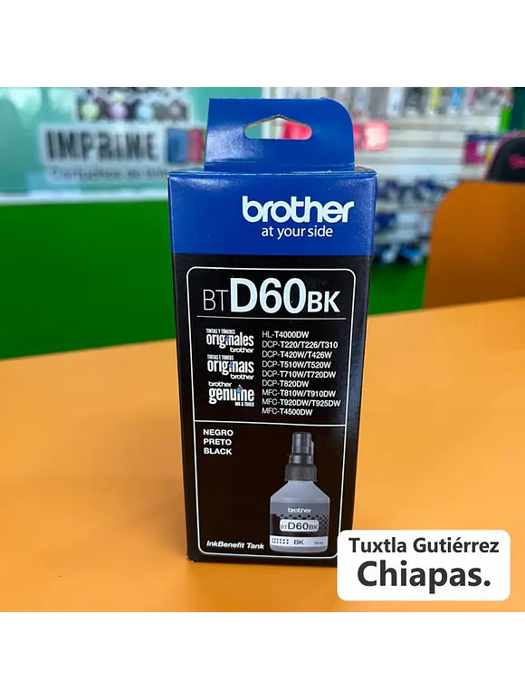 Botella de Tinta Brother BTD60BK, Negro original 1
