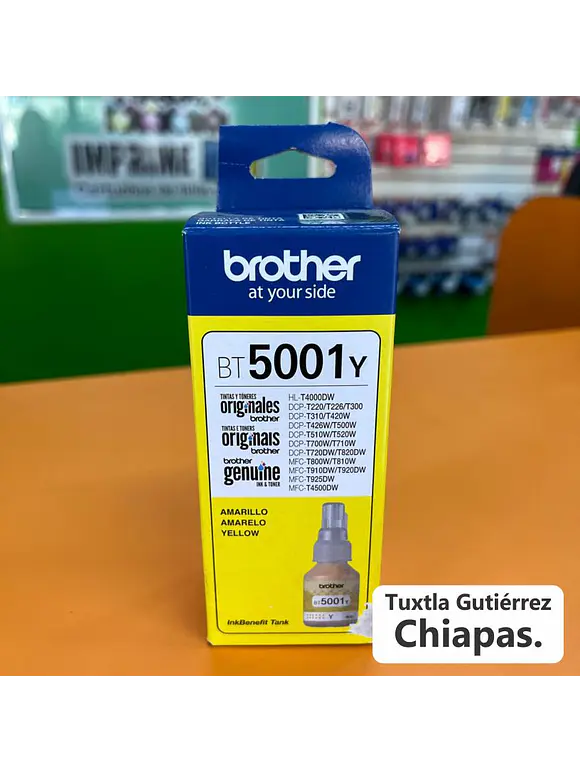Botella de Tinta Brother BT5001Y, Amarillo original 1