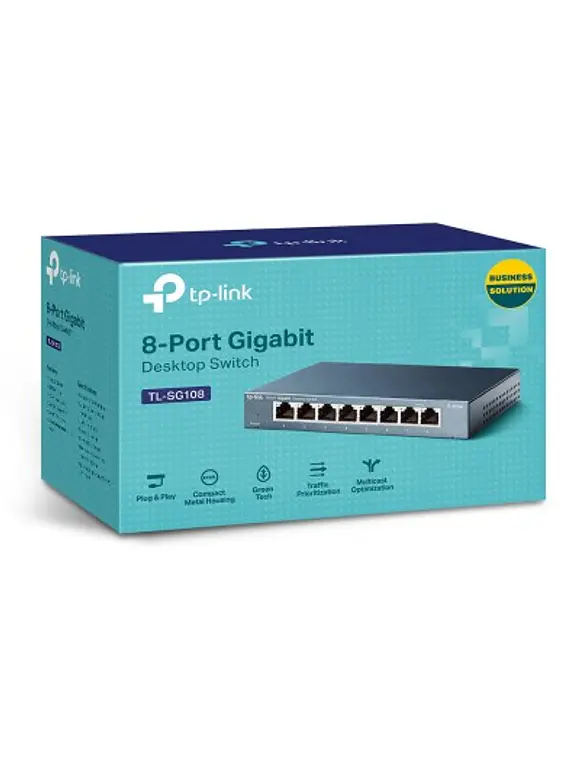 Switch TP-LINK TL-SG108, Negro, 8, 10/100/1000 Base-T(X) 2