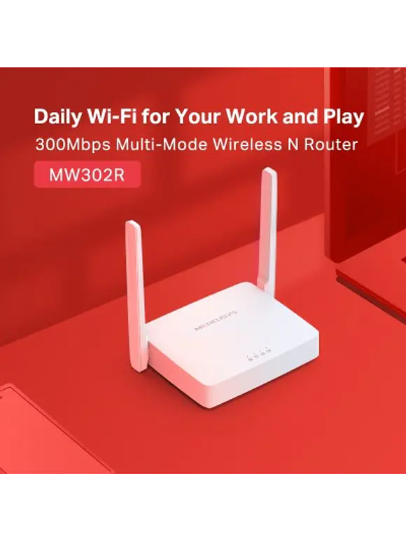 ROUTER INALÁMBRICO N MULTIMODO A 300MBPS MERCUSYS MW302R CON COBERTURA AMPLIA Y WIFI MÁS RÁPIDO EN CADA DISPOSITIVO 1