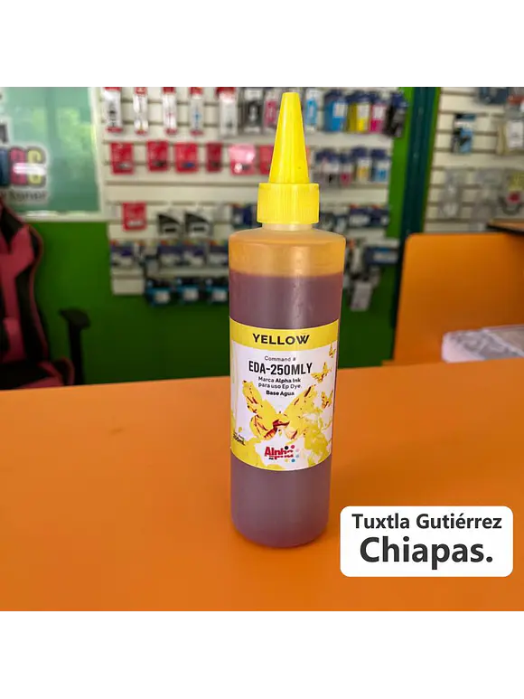 250 ML DE TINTA GENERICA DYE ALPHA INK PARA EPSON AMARILLA 1