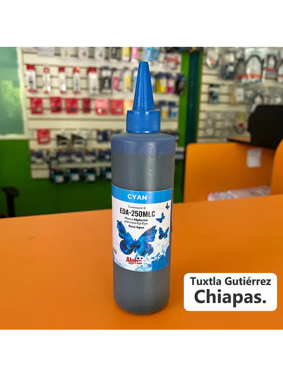 250 ML DE TINTA GENERICA DYE ALPHA INK PARA EPSON CYAN 1