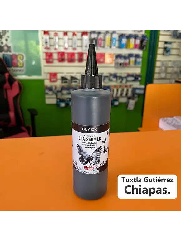 250 ML DE TINTA GENERICA DYE ALPHA INK PARA EPSON, NEGRO  1