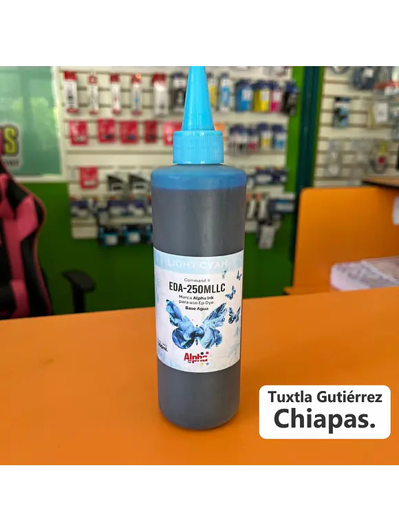 250 ML DE TINTA GENERICA DYE ALPHA INK PARA EPSON CYAN LIGHT 1