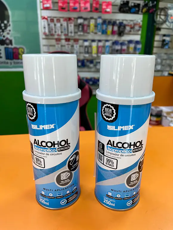 Alcohol Isopropílico SILIMEX Aerosol Envase: 250 ml = 280gr., Azul, Alcohol Isopropílico, Componentes Electrónicos 2