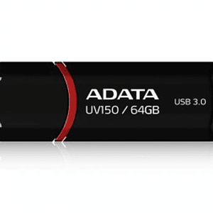 Memoria USB ADATA UV150, Negro, 64 GB, USB 3.2 (retrocompatible con 3.0 y 2.0), 100 MB/s