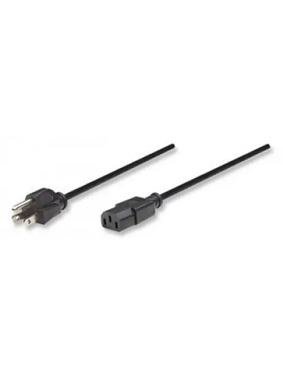 Cable de alimentación estándar para, Macho/Hembra 1.8 m. Negro. 4