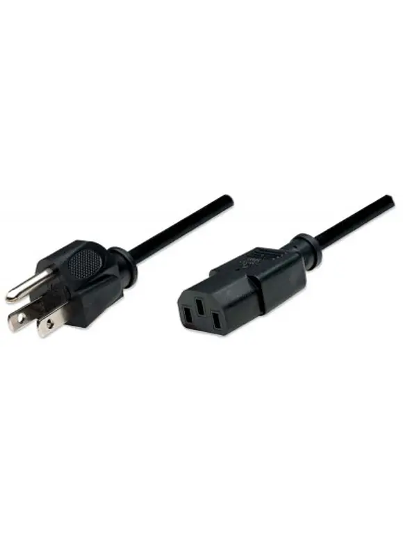 Cable de alimentación estándar para, Macho/Hembra 1.8 m. Negro. 1