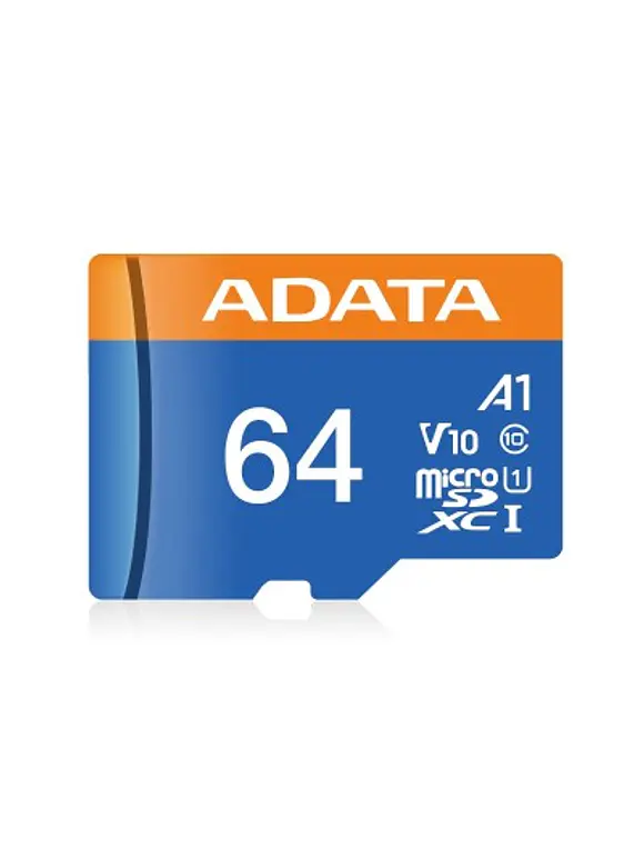 Micro SD ADATA AUSDX64GUICL10A1-RA1, 64 GB, 100 MB/s, 25 MB/s, Negro, Clase 10 4