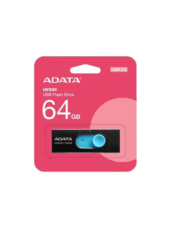 Memoria USB ADATA AUV220-64G-RBKBL, Azul / Negro, 64 GB, USB 2.0 1