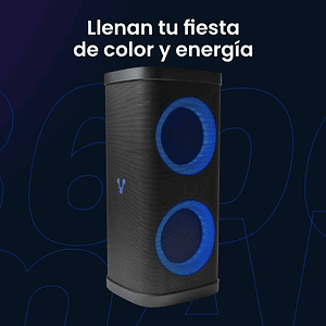 Bocina Vorago KSP-580 Bafle Karaoke speaker, Pantalla LCD, dos altavoces de 6.5 y 2 tweeters, aros con RGB, Micro SD, Bluetooth 5.0