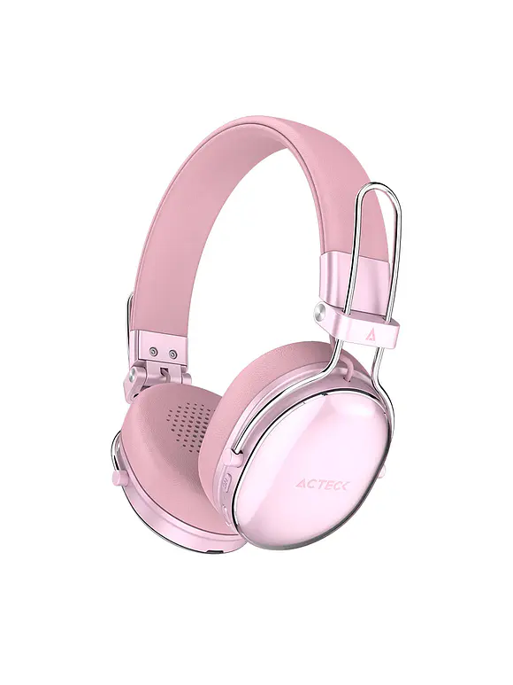 Audífonos Inalámbricos Bluetooth Luxe Chic HP710 Acteck Elite Series Duración de batería hasta 30h, Color Rosa. 1