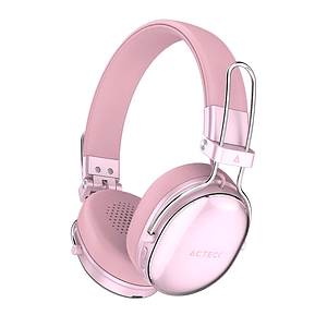 Audífonos Inalámbricos Bluetooth Luxe Chic HP710 Acteck Elite Series Duración de batería hasta 30h, Color Rosa.