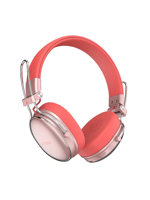 Audífonos Inalámbricos Bluetooth Luxe Chic HP710 Acteck Elite Series Duración de batería hasta 30h, Color Salmon. 4
