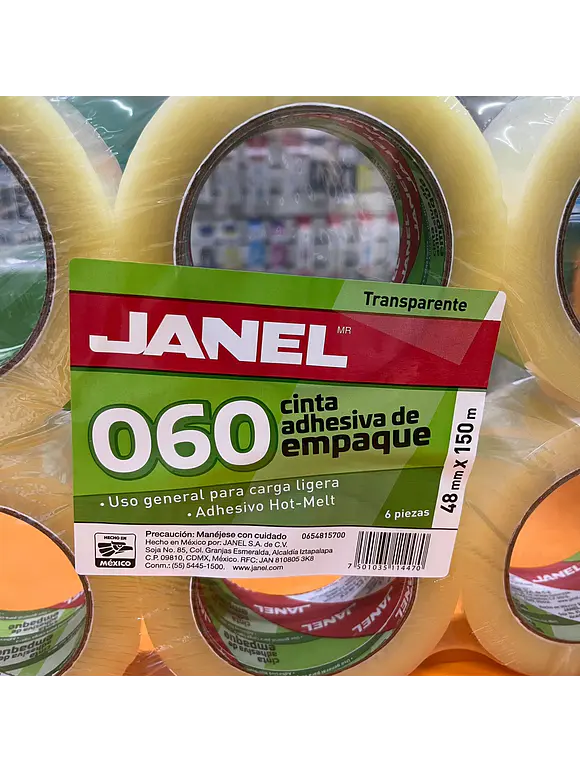 CINTA JANEL EMPAQUE TRANSPARENTE .048X150MTS 1