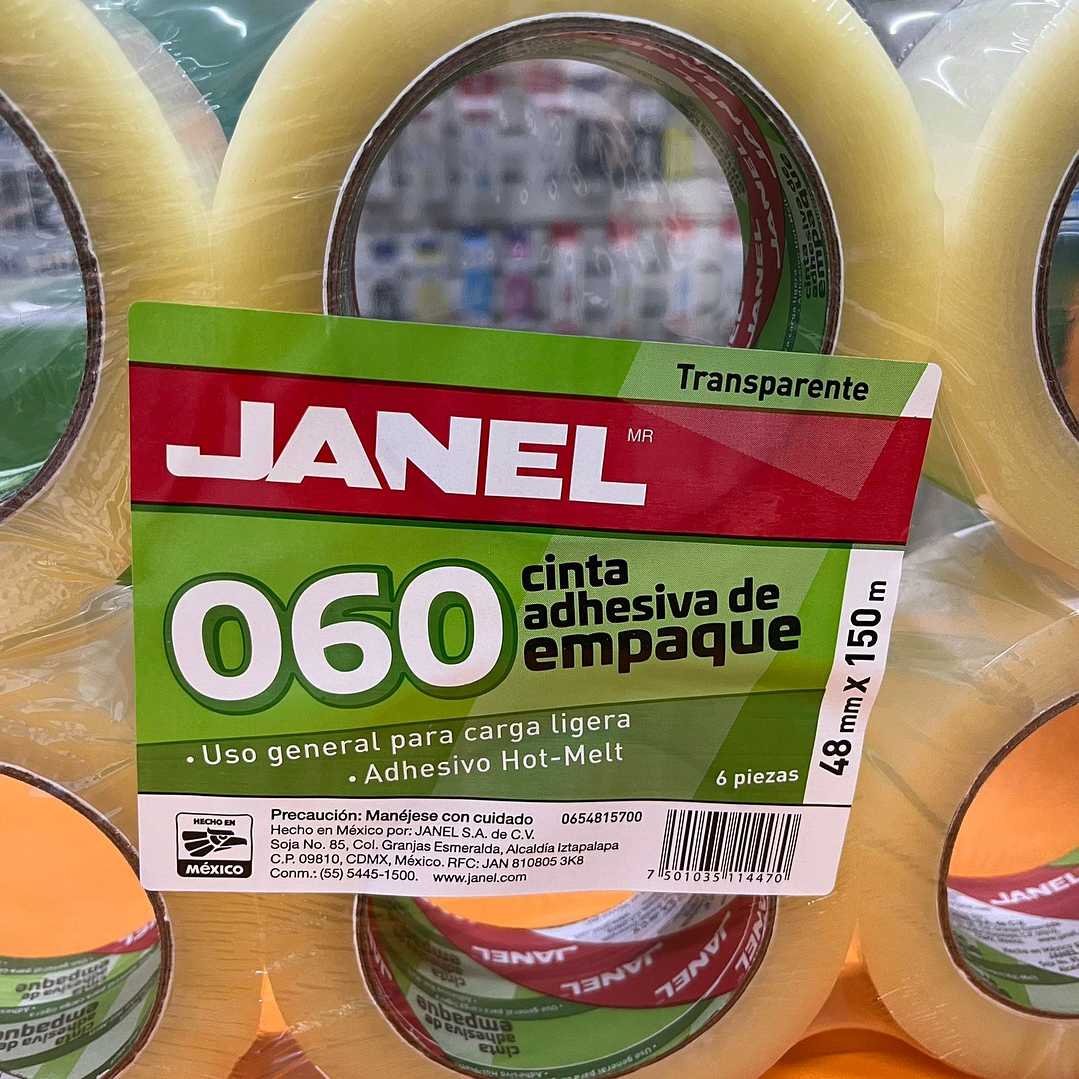 CINTA JANEL EMPAQUE TRANSPARENTE .048X150MTS 1