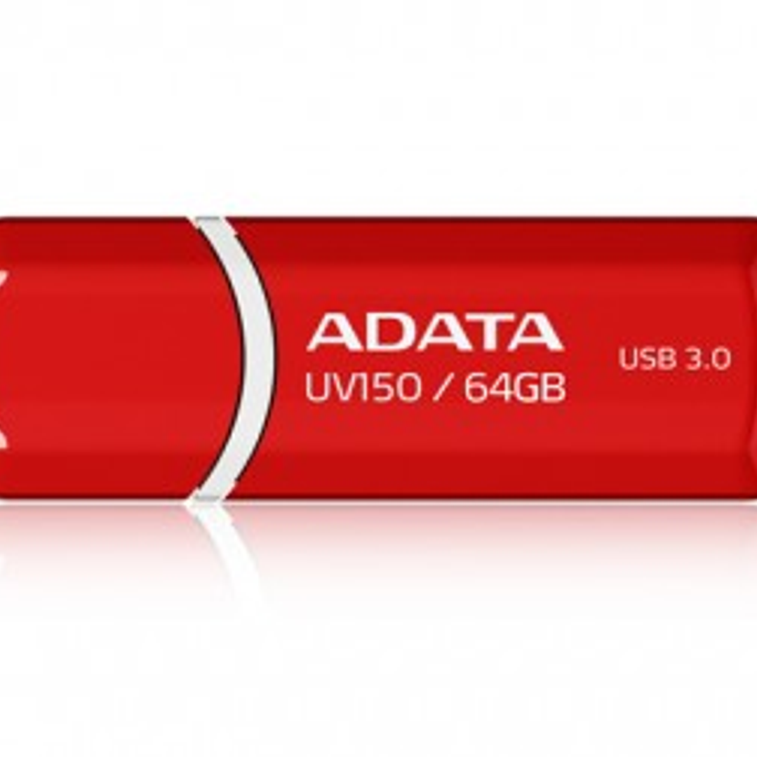 Memoria USB ADATA UV150, Rojo, 64 GB, USB 3.2 (retrocompatible con 3.0 y 2.0), 100 MB/s 1